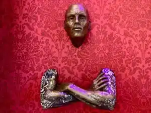 A Hand and Face Statue