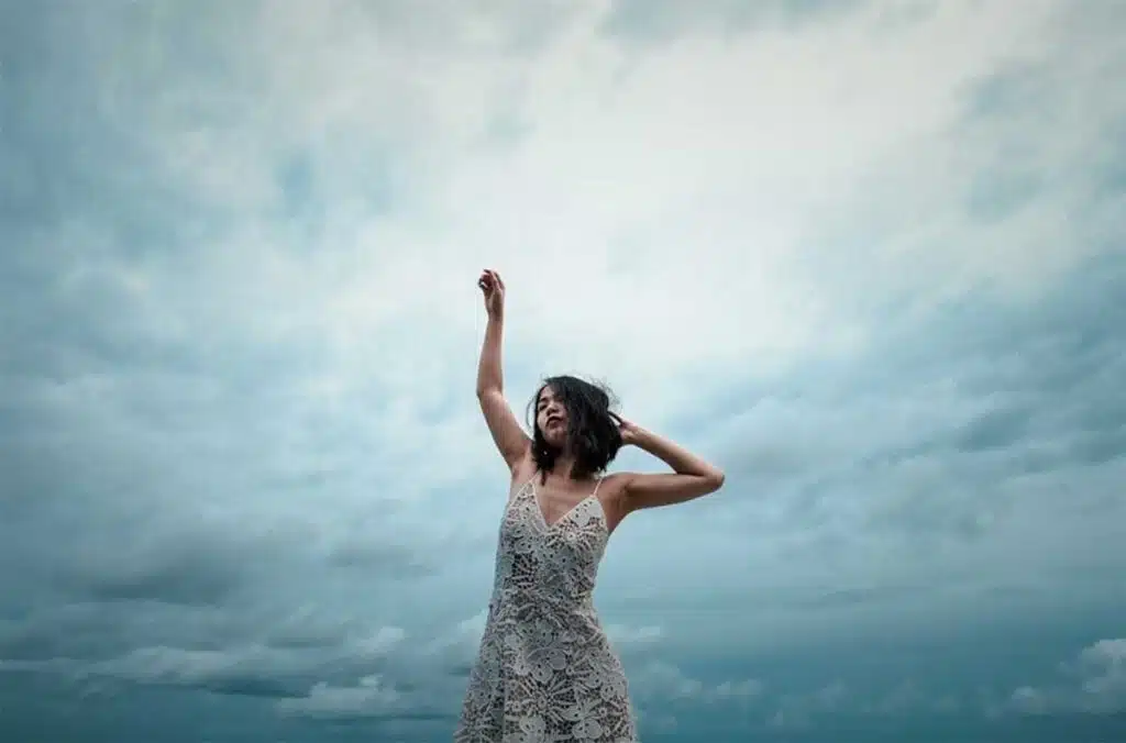 Asian woman outdoors