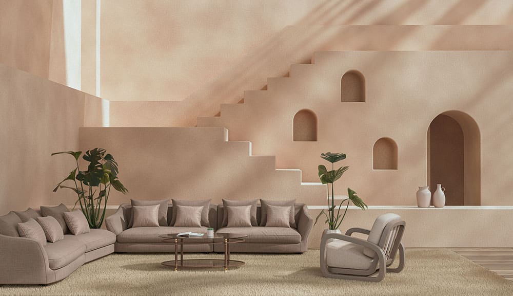 A living room with a couch